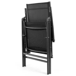 Costway Set Of 2 Patio Folding Chair Recliner Adjustable Black -Costway GUEST ed6edd0e 96b9 4ccc ba50 32efa31bafe0