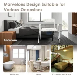 Costway 3-in-1 Bedside Commode Portable Toilet W/ Adjustable Height & Drop-arm -Costway GUEST ef7d1705 43f5 41ae b595 f87241728e1a