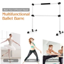 Costway 4ft Portable Ballet Barre Freestanding Adjustable Double Dance Bar Silver -Costway GUEST f0d0a6df c1a1 4ebb 92bf 2b6e2ed66764