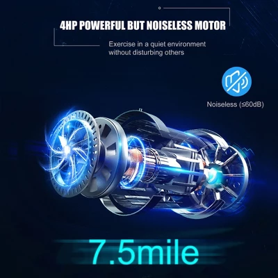 Superfit 4.0HP Foldable Electric Treadmill Jogging Machine W/Bluetooth Black 6 Superfit 4.0HP Foldable Electric Treadmill Jogging Machine W/Bluetooth Black - Image 4