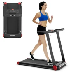 SuperFit Folding Electric Treadmill Compact Walking Running Machine W/APP Control Speaker -Costway GUEST f473d15c 6583 4750 8c7e aa62276cb678