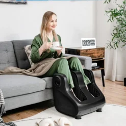 Costway Shiatsu Foot & Calf Massager W/ Compression Kneading Heating & Vibrating