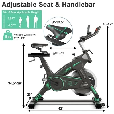 Costway Stationary Exercise Bike Cycling Bike W/33Lbs Flywheel Home Fitness Gym Cardio 3 Costway Stationary Exercise Bike Cycling Bike W/33Lbs Flywheel Home Fitness Gym Cardio