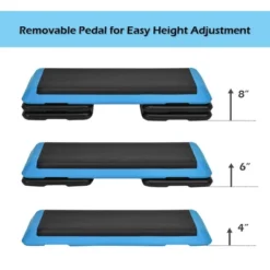 Costway Fitness Aerobic Step Cardio Adjust 4'' - 6'' - 8'' Exercise Stepper W/Risers Blue -Costway GUEST f5033150 eb36 4533 899e b221b4906a7b