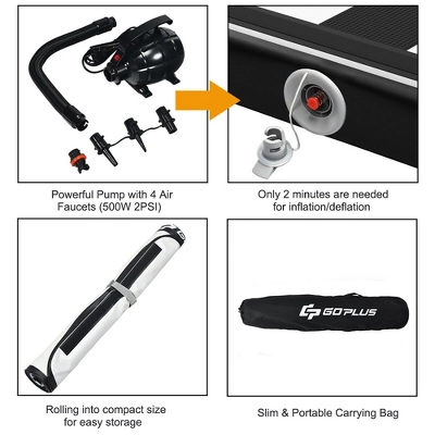 Costway 13FT Air Track Inflatable Gymnastics Tumbling Mat W/ Pump PinkBlackGreenNavy 11 Costway 13FT Air Track Inflatable Gymnastics Tumbling Mat W/ Pump PinkBlackGreenNavy - Image 9