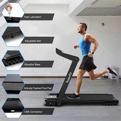 Superfit 4.0HP Foldable Electric Treadmill Jogging Machine W/Bluetooth Black 7 Superfit 4.0HP Foldable Electric Treadmill Jogging Machine W/Bluetooth Black - Image 5