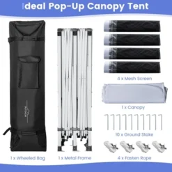 Costway 10x20ft Pop-Up Canopy Party Tent Sidewalls Portable Garage Car Shelter Wheeled -Costway GUEST f81a12ff 1a4e 4cd3 9606 e6577ad80a91