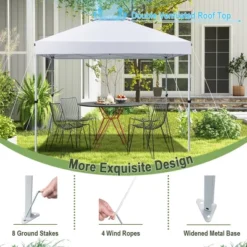 Costway 2-Tier 10' X 10' Pop-up Canopy Tent Instant Gazebo Adjustable Carry Bag With Wheel -Costway GUEST f9e42a6f 4dbc 4d60 ade3 7806844d7c14