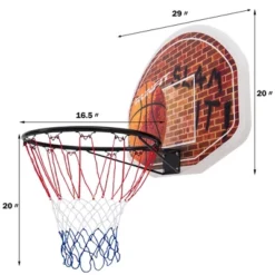 Wall Mounted Fan Backboard With 2 Nets Basketball Hoop And Rim Outdoor Indoor Sports -Costway GUEST fa5ae7f4 c39d 48b8 8cb3 7a547587b86d