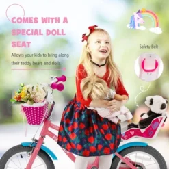 Honeyjoy 14 Inches Kids Bicycle W/Training Wheels & Basket For Boys & Girls Age 3-5 Years -Costway GUEST fb6756f1 0669 4f66 8ac0 202bfa2d6abc