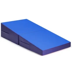 Costway Incline Gymnastics Exercise Mat Folding Wedge Ramp Fitness Mat Tumbling Blue -Costway GUEST fe460a46 bbbc 4c9e a44b aea3ecd61e54