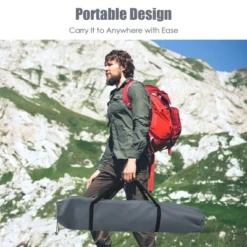 Costway Folding Camping Cot Heavy-duty Camp Bed W/Carry Bag For Beach Traveling Vocation Grey -Costway GUEST ffc46f77 9734 4e5c a42c 7e3864502f78