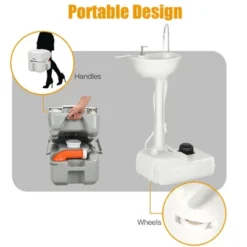 Costway Outdoor Wash Sink And Potable Toilet Set 4.5 Gallon Sink & 5.3 Gallon Toilet -Costway GUEST ffd9dd46 bcf3 4088 bd38 ced15bfa7365